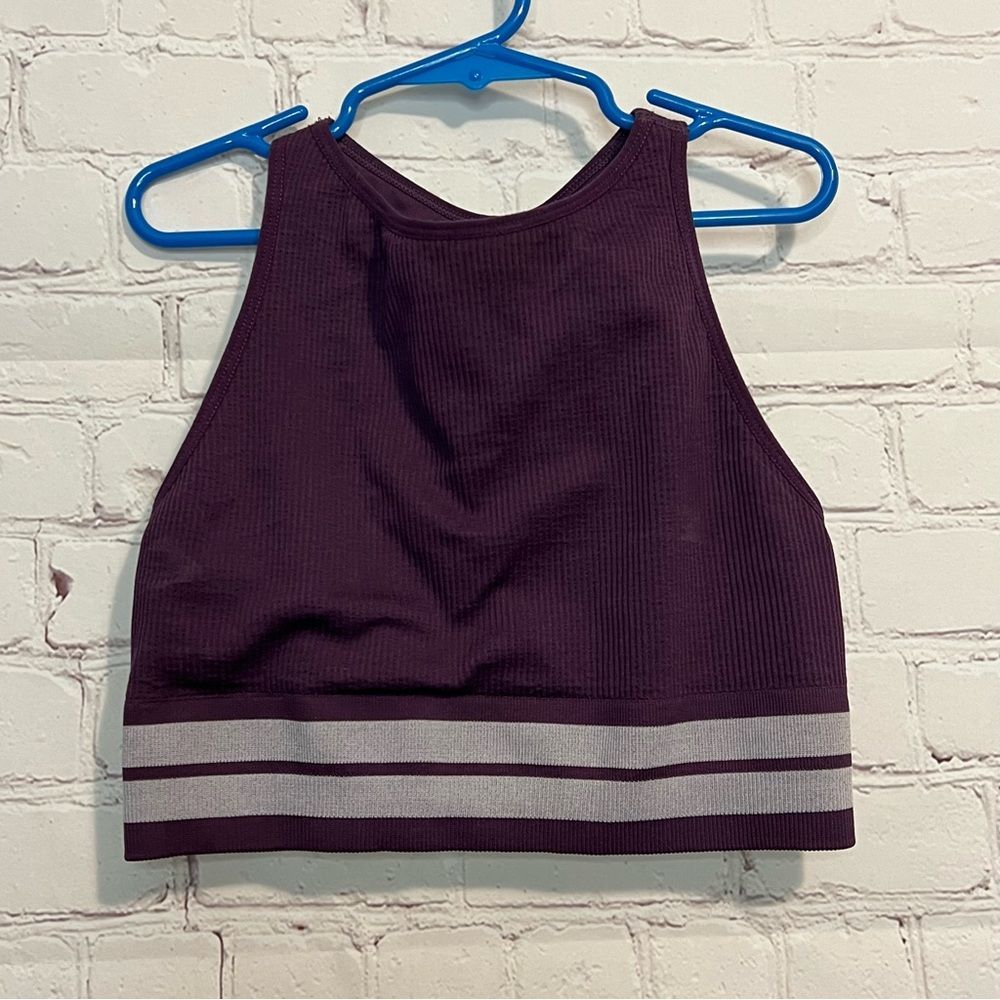 Spiritual Gangster Purple Ribbed Sports Bra Size Medium/Large